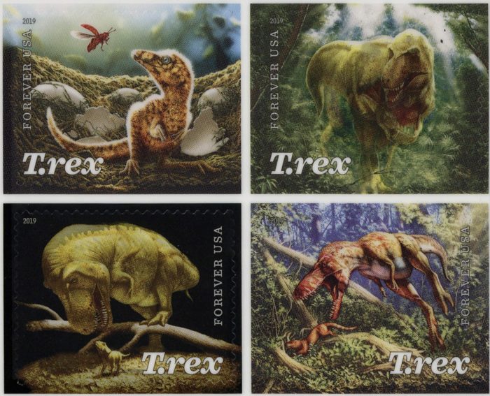 Forever Stamps 2019 First-Class Tyrannosaurus Rex Postage Stamps 5 Booklets (16PCS/Booklet)