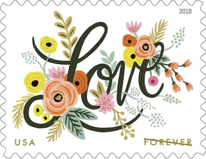 100 USPS Love Flourishes 2018 Forever Stamps - Booklet of 20 Postage Stamps(20PCS/Booklet)