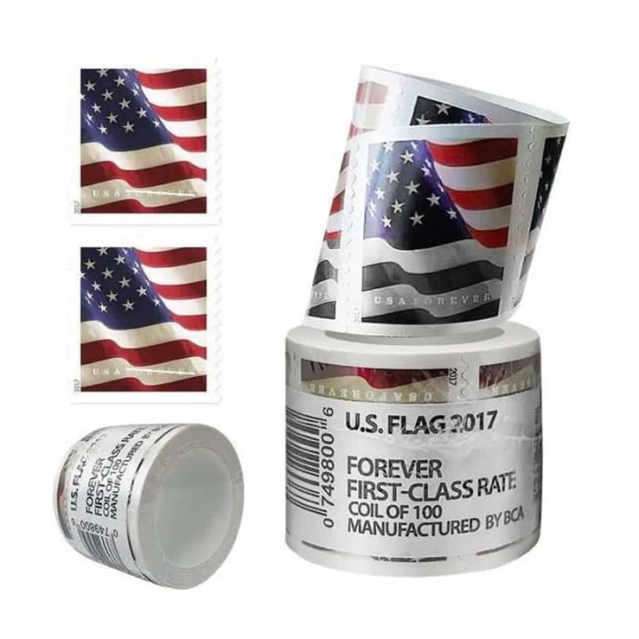 100 Forever Stamps 2017 U.S. Flag USPS First-Class Postage Stamps 1 Coil of 100 PCS/Roll - Image 2