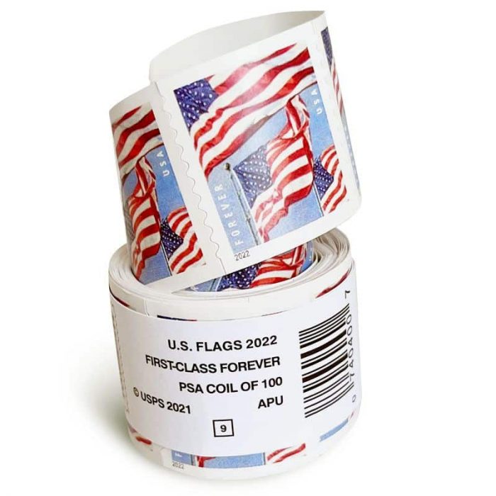 100 USPS 2022 Forever Stamps US Flag First Class Postage Stamps Coil of 100 PCS/Roll - Image 2