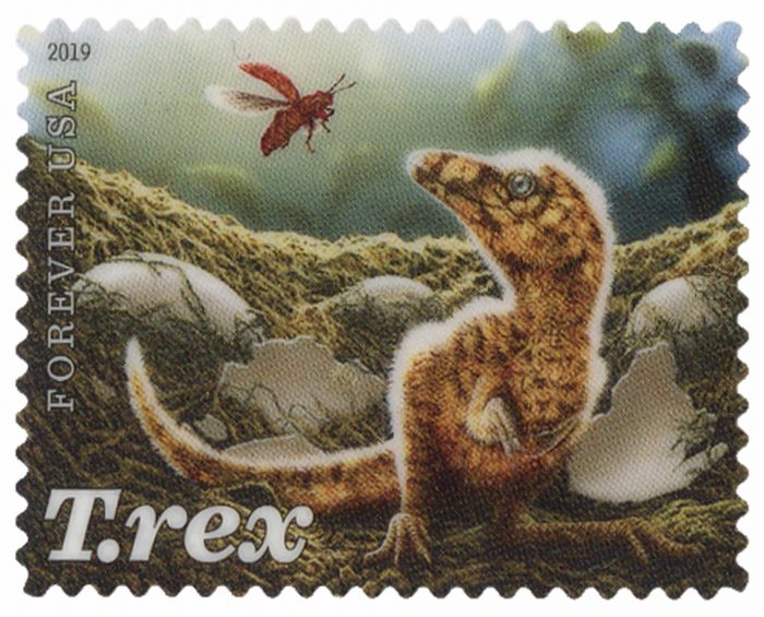 Forever Stamps 2019 First-Class Tyrannosaurus Rex Postage Stamps 5 Booklets (16PCS/Booklet) - Image 2