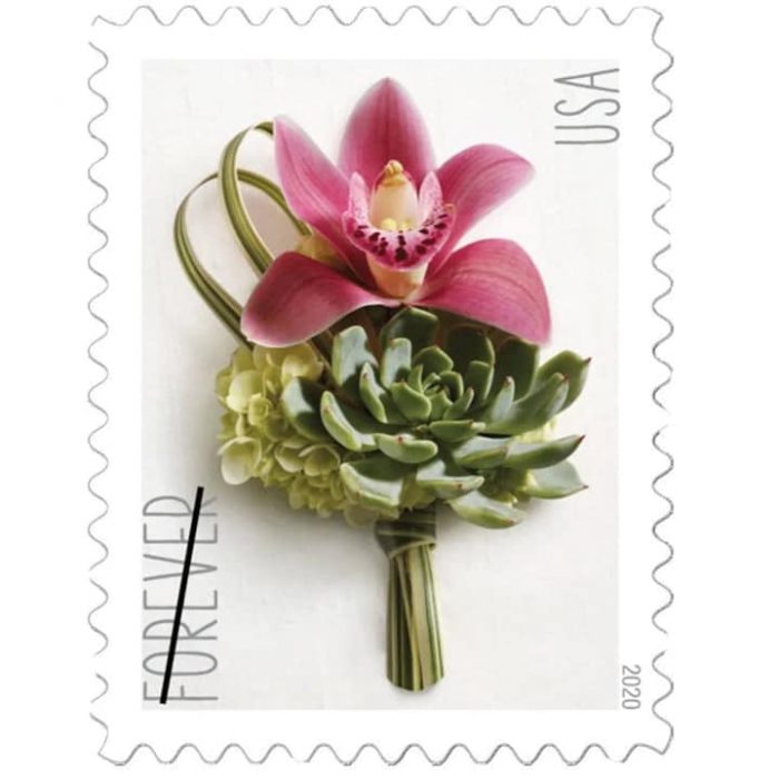 100 USPS Contemporary Boutonniere Forever Stamps - Booklet of 20 Postage Stamps(20PCS/Booklet) - Image 2