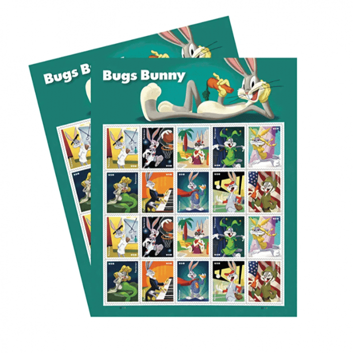 100 USPS 80 Years Bugs Bunny Birthday One Sheet Forever Stamps - Booklet of 20 First Class Forever Stamps