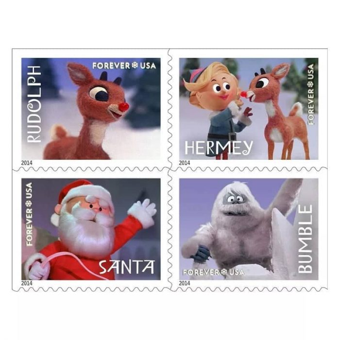 100 USPS Rudolph the Red-Nosed Reindeer Christmas First-Class Forever Stamps - Booklet of 20 Postage Stamps - Image 2