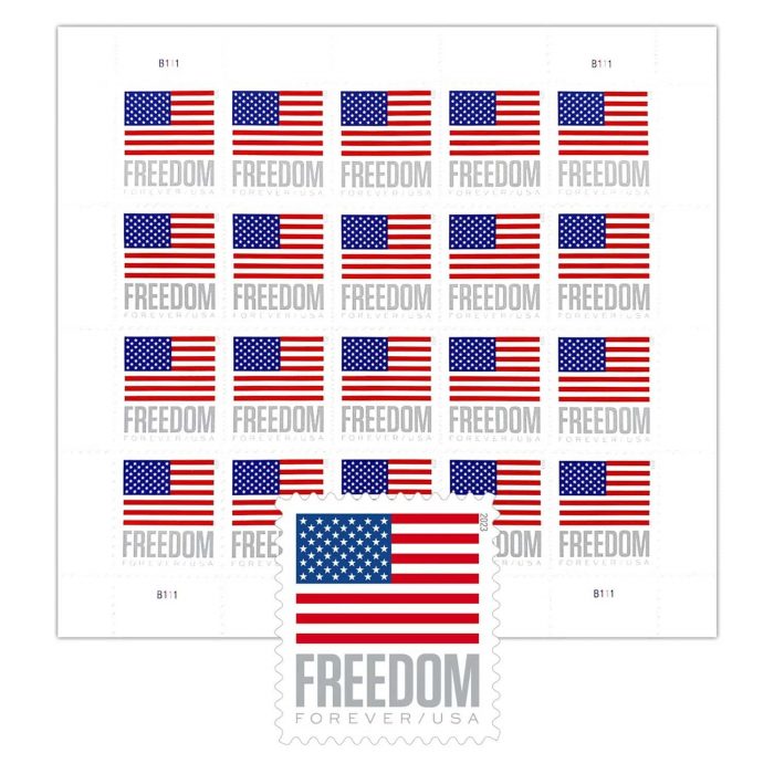 100 Forever Stamps 2023 USPS First-Class U.S. Flag Postage 5 Booklets (20PCS/Booklet) - Image 4